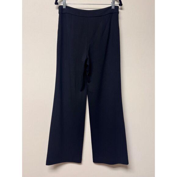EILEEN FISHER Black Ponte Knit High Rise Wide Leg Career Trousers, Sz XS - Picture 7 of 9